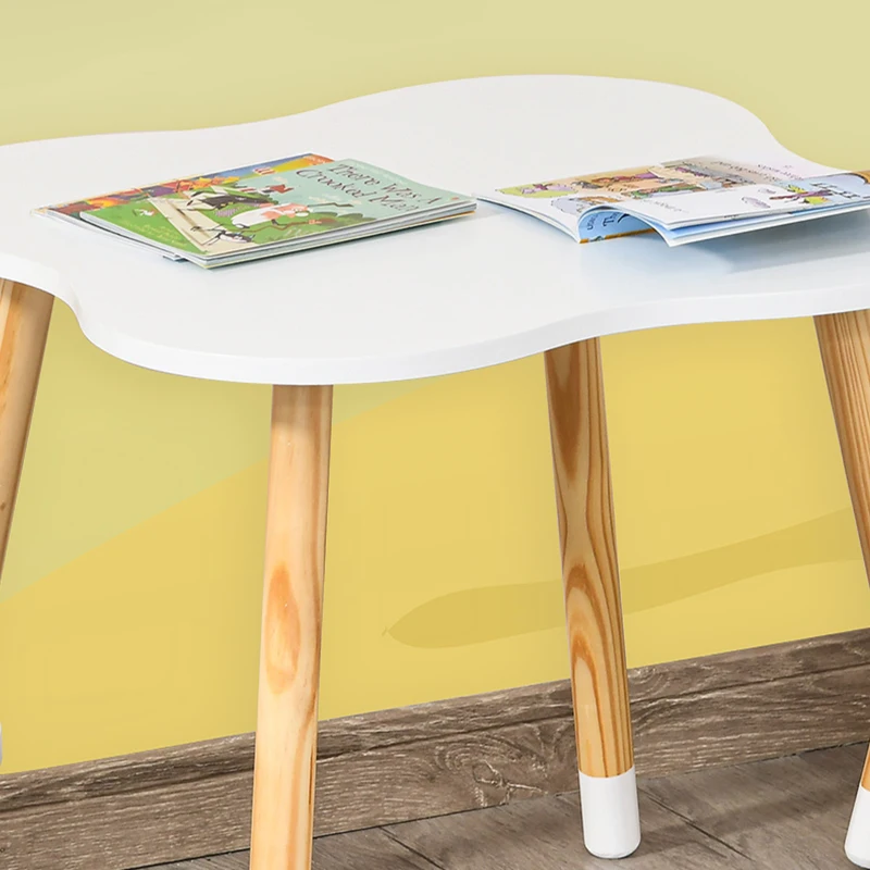 Qaba Set Masa & Scaun Lemn Copii – Pentru Joaca, Desen & Activitati