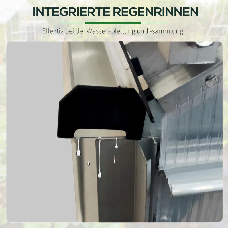 Outsunny Gewächshaus Aluminium Beistell-Gewächshaus 192 x 127 x 214 cm Gartenhaus mit Fenster Tür Pflanzenhaus inkl. Fundament Treibhaus Tomatenhaus UV-, Witterungsbeständig