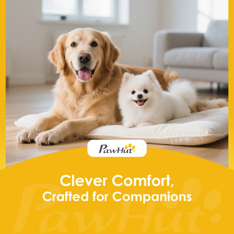 PawHut Asiento de Coche para Perros Pequeños con Correa de Seguridad, Desenfundable y Lavable, Azul