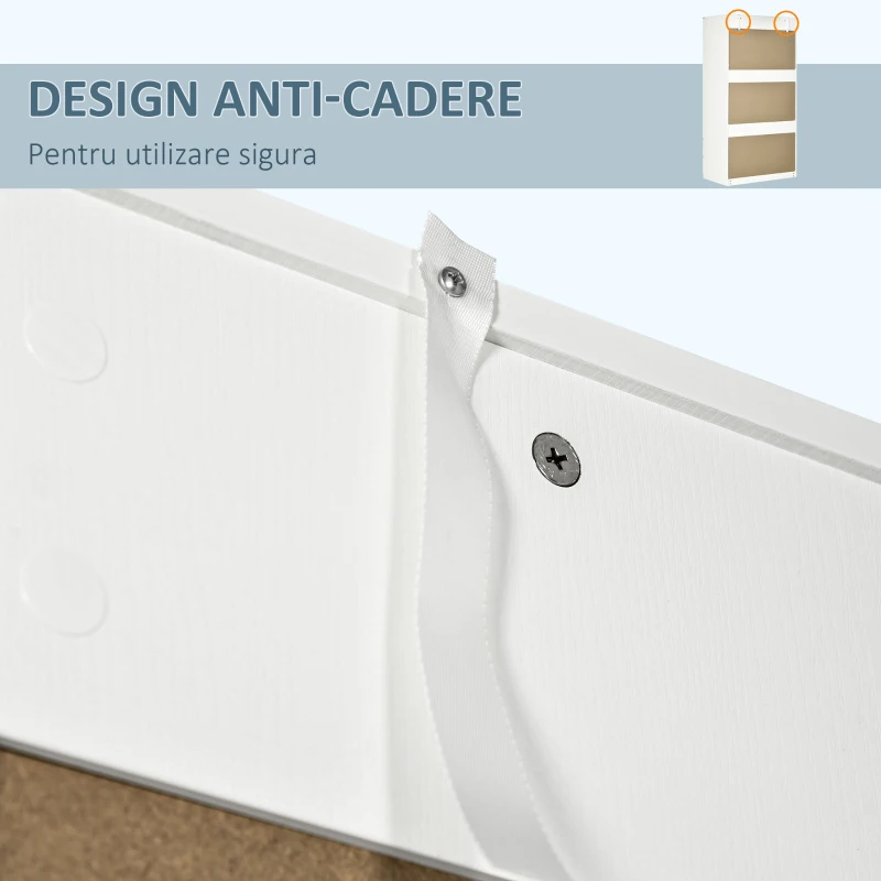 HOMCOM Dulap alb cu cuier pentru haine si 2 sertare glisante pentru dormitor din PAL, 100x60x200 cm