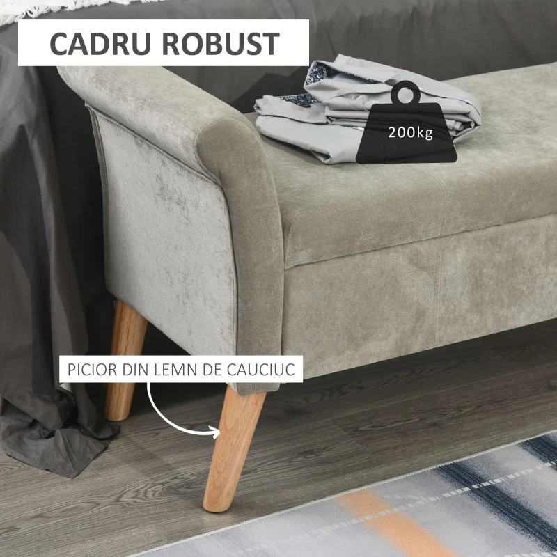 HOMCOM banca de depozitare captusita, 136,5x45x62 cm(m-6)