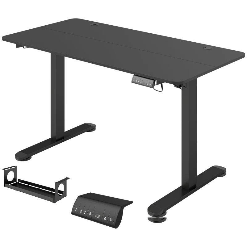 Vinsetto Stehpult höhenverstellbarer Computertisch Schreibtisch, 140 cm x 70 cm x 116 cm, Schwarz