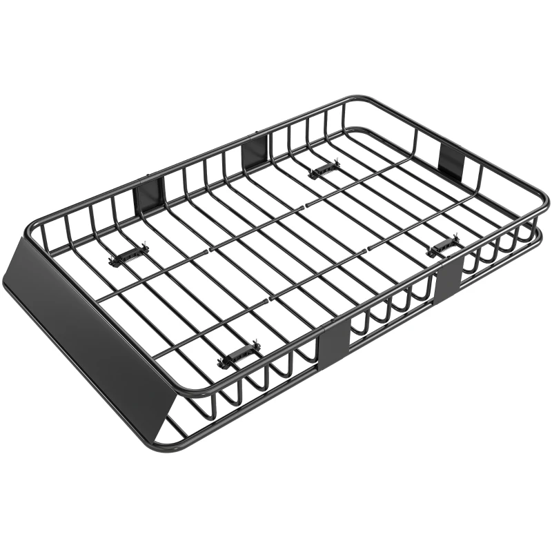 HOMCOM Adjustable Roof Rack with Inclined Design of the Front Baffle, 162 x 99 x 16cm, Metal, Black