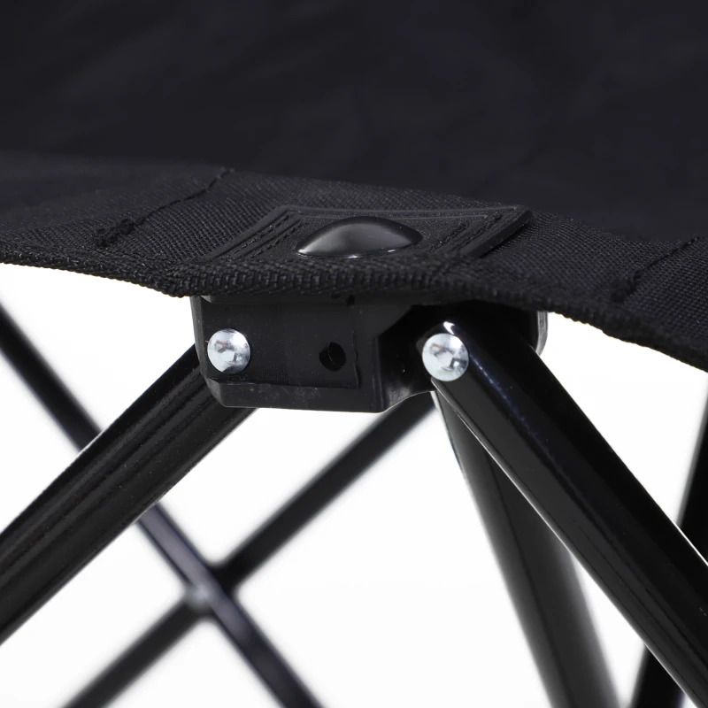 Outsunny 6 Seat Folding Sports Bench Portable Sports Team Bench Spectator Chair with Cooler Bag and Carrying Bag for Outdoor Picnic Camping - Black