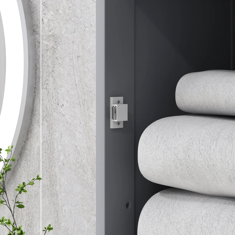 Kleankin Armário Coluna Alto para Casa de Banho com Porta Acrílica Gaveta 40x27x171,5 cm Cinza