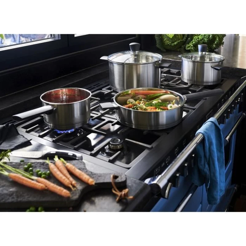 Batterie de cuisine - Tous feux dont induction - Baumalu - Acier inoxydable - 6 pieces - Inox - Gris