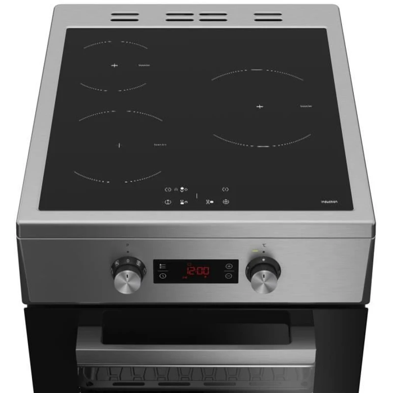 Cuisiniere induction - BEKO - FSM58301XCDT - 3 foyers - 9200 W - 60 cm - Inox