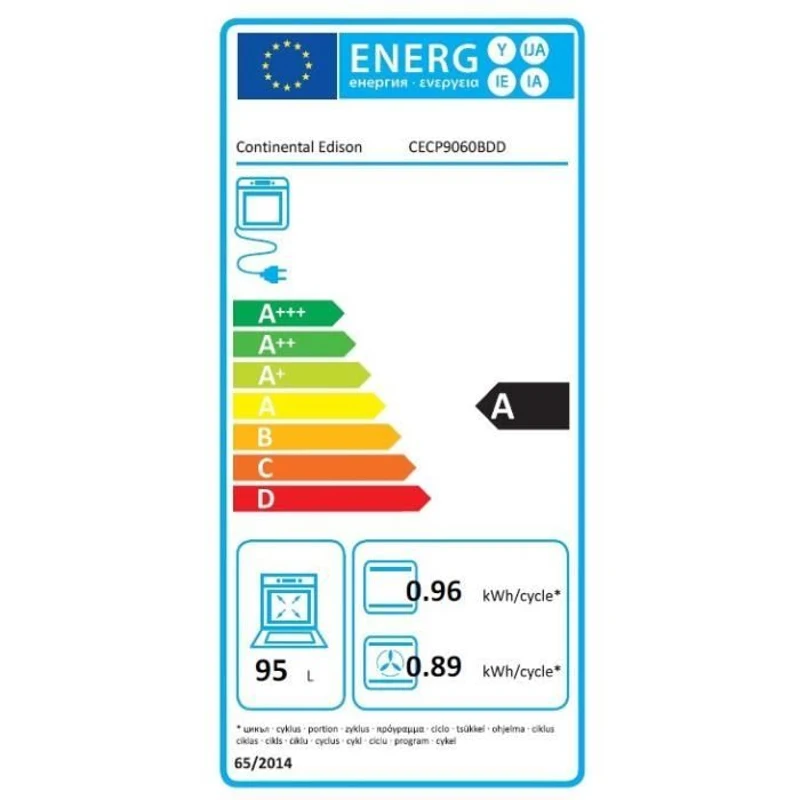 Cuisiniere piano four multifonctions catalyse - CONTINENTAL EDISON - CECP9060BDD- 95 L - Affichage digital - L90 x H 85 cm - Noir