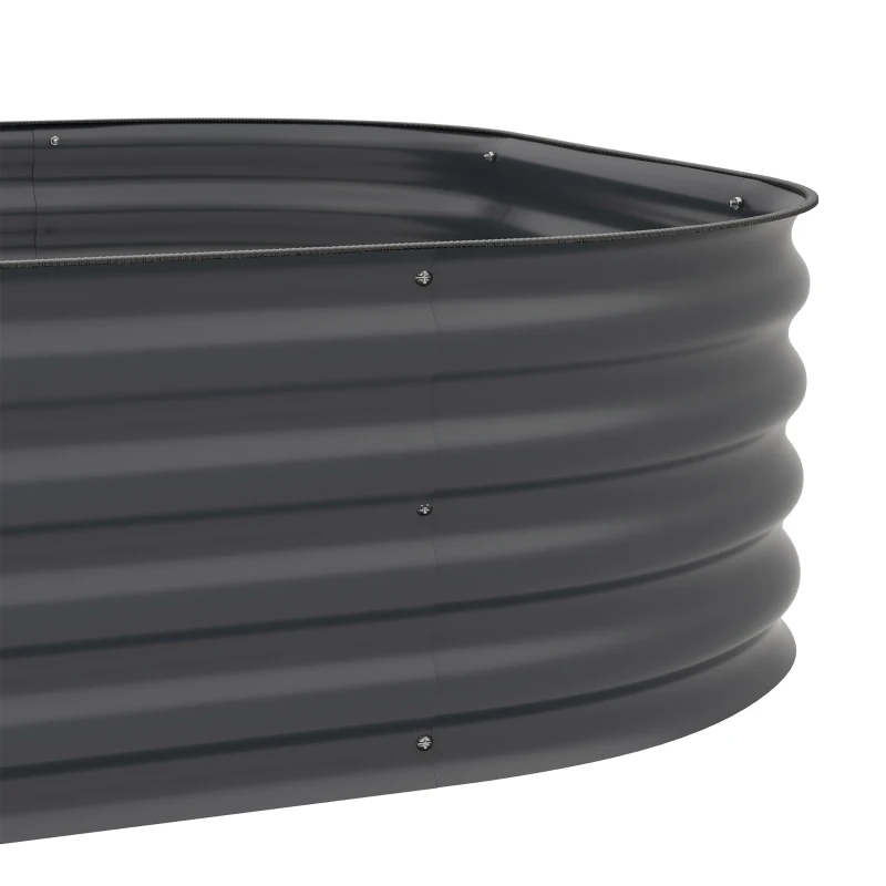 Outsunny Canteiro Elevado 3 Níveis com Fundo Aberto para Ervas Legumes e Flores 158x109x82 cm Cinza Escuro