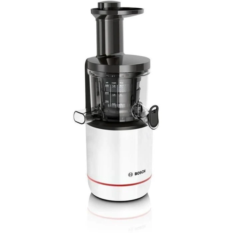Extracteur de jus - BOSCH - MESM500W VitaExtract - Blanc/chrome - 150 W - 1 vitesse + reverse - syst. de sécurité sur le couvercle