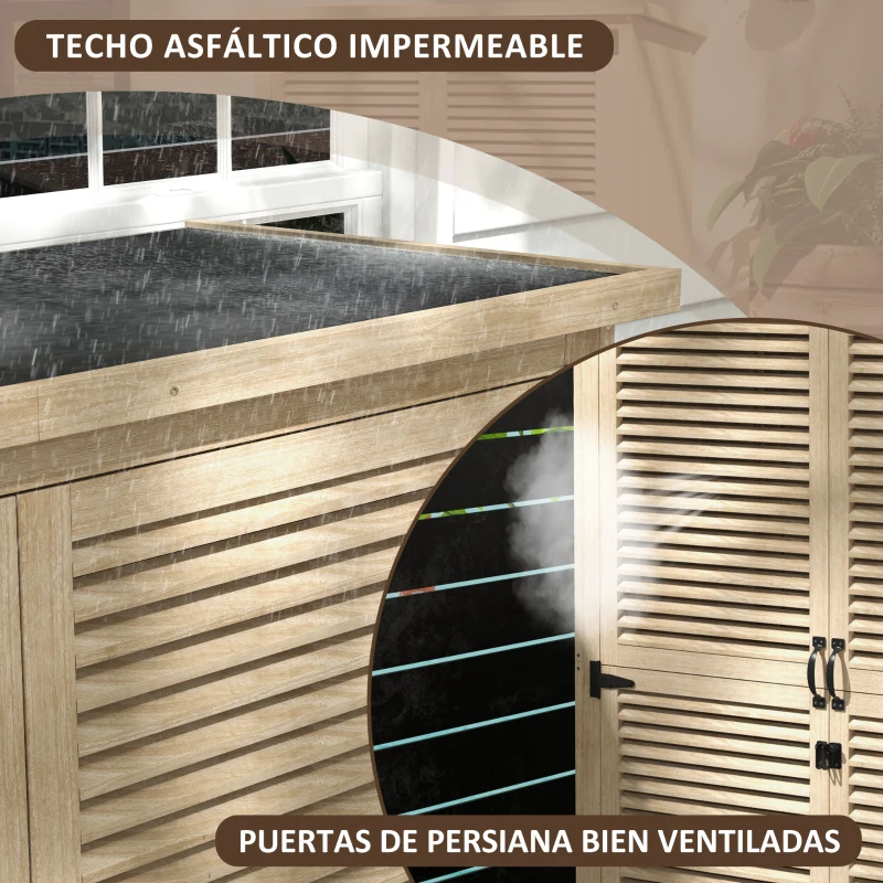 Outsunny Magazie de Gradina din Lemn, Dulap de Depozitare