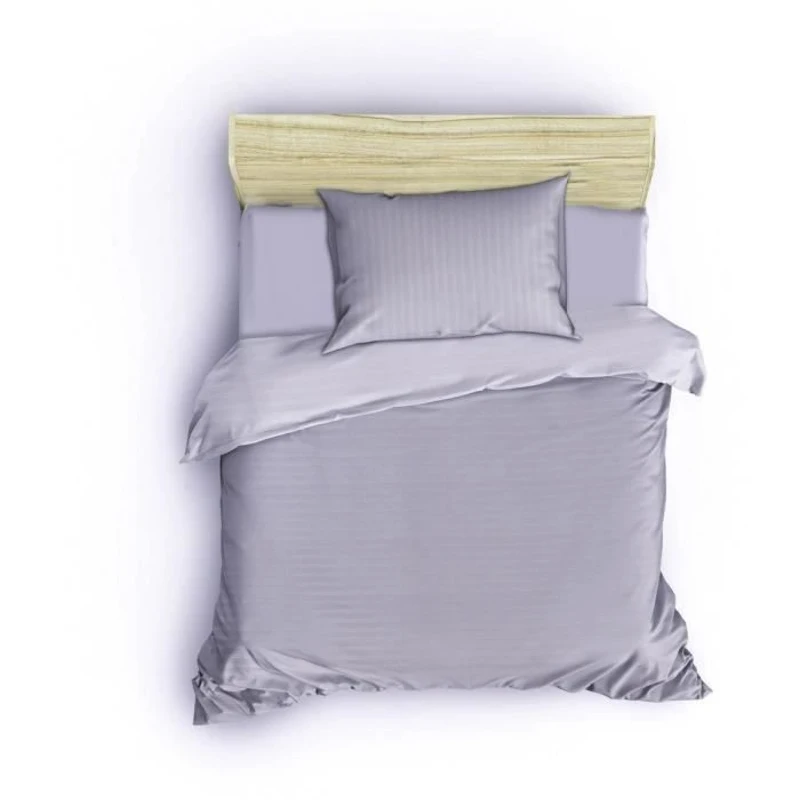 Parure de lit - 1 housse de couette 220 x 240 cm + 2 taies d'oreiller 60 x 60 cm - 80% coton, 20% polyester - Gris