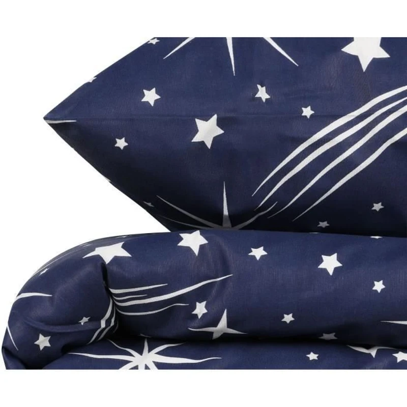 Parure de lit - 1 housse de couette 220 x 240 cm + 2 taies d'oreiller 60 x 60 cm - 65% coton, 35% polyester - Blanc