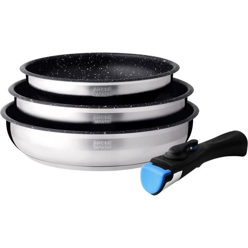 Lot De 2 Poêles Aluminium Pressé CREALYS 24cm Et 28cm Anti-Adhérent - Tous Feux Dont Induction