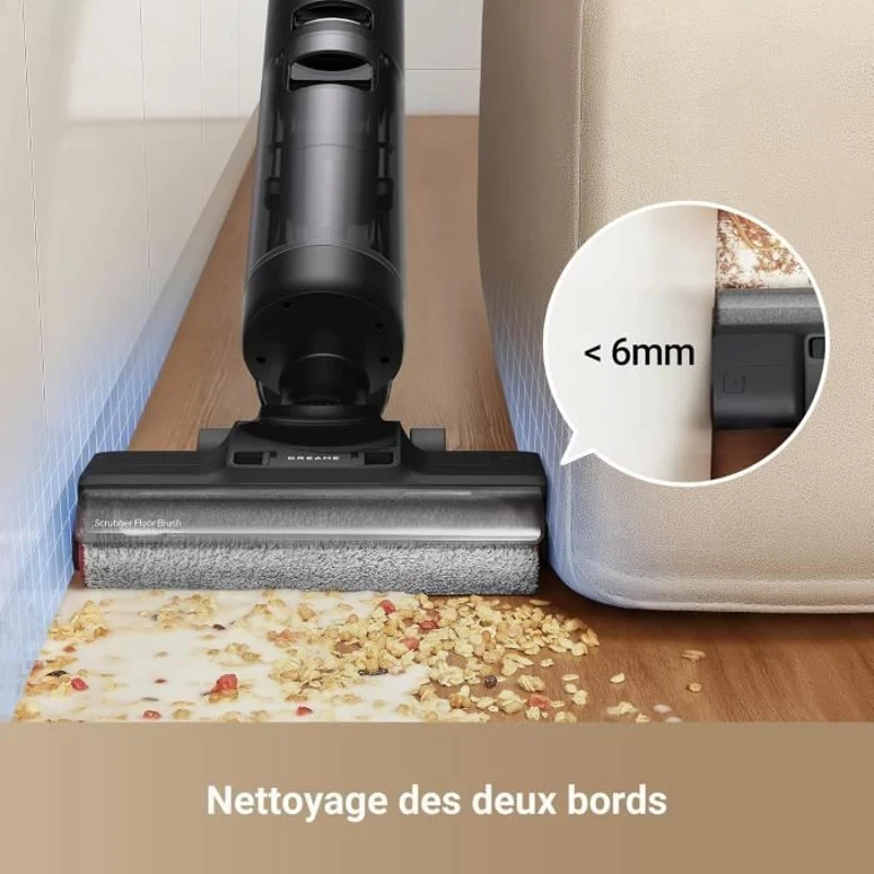 DREAME H12 PRO ULTRA - Aspirateur Eau et poussiere - Nettoyage Auto Double Rotation - Aspiration 16 kPa - Brosse 2 Bords