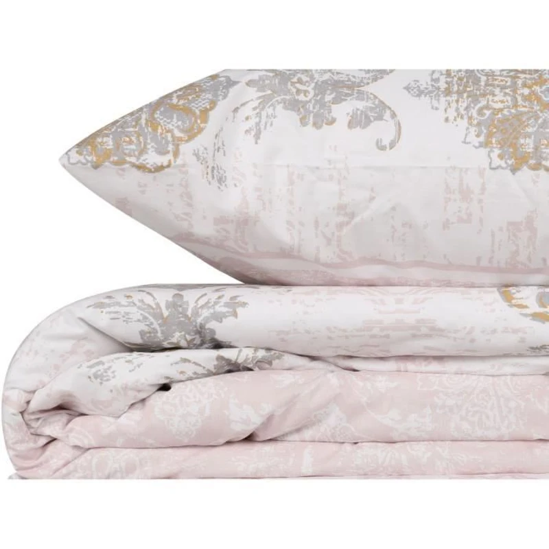Parure de lit - 1 housse de couette 220 x 240 cm + 2 taies d'oreiller 60 x 60 cm - 100% coton renforcé - Brun