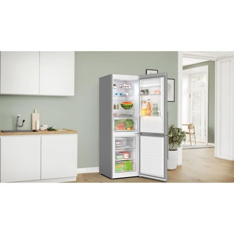 Réfrigérateur combiné BOSCH KGN367ICT SER4 - Classe C - Capacité 321L - H186 x L60 x P66,50 cm - Inox