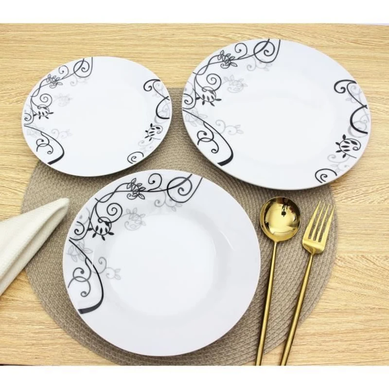 Service 18 pieces BAROQUE Noir forme aile