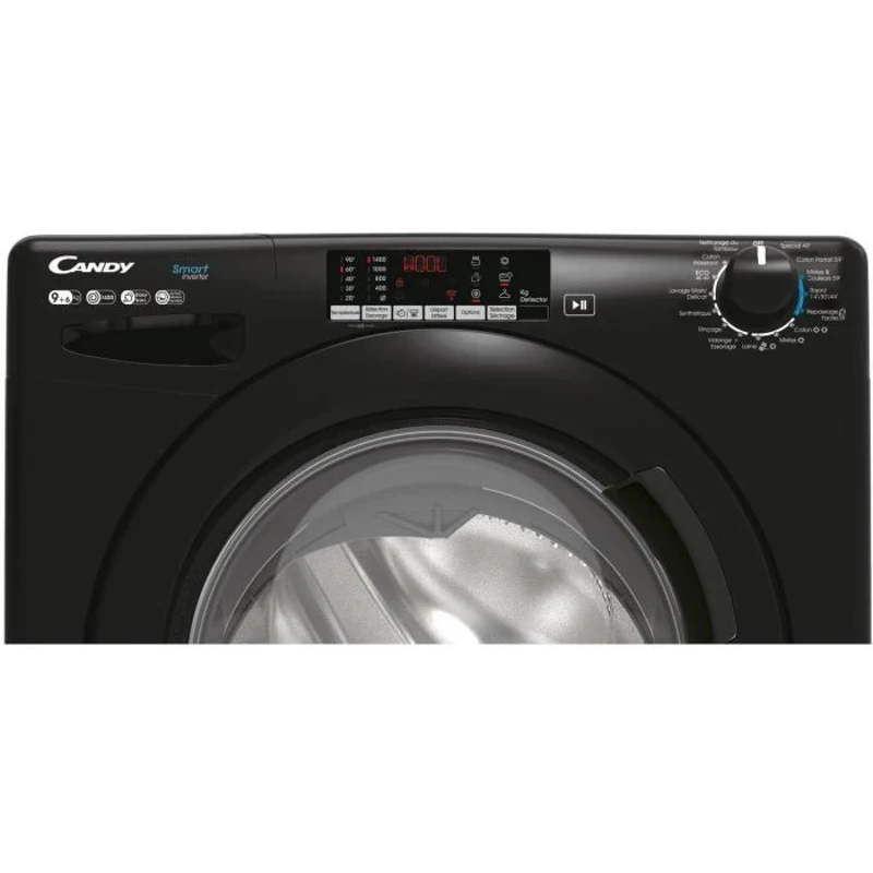 Lave-linge séchant CANDY CSWS496TWMBBE/FR - 9 / 6 kg  -  Induction -  1400trs/min - 16 prgms - Noir