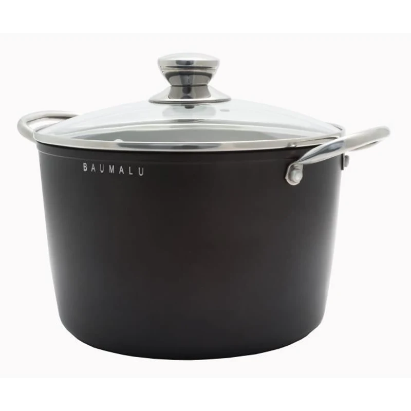Batterie de cuisine - Tous feux dont induction - Baumalu - Aluminium forgé - Anti-adhésif - 4 pieces - Noir