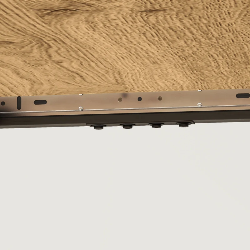 HOMCOM Mesa de Jantar Extensível 120-160 cm 6-8 Pessoas Pés em Aço Cor Madeira