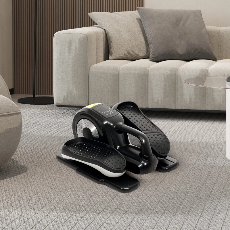 SPORTNOW Elíptico de Escritório Bicicleta Elíptica Elétrica com Controle Remoto e Tela LCD 12 Velocidades Ajustáveis 45x38x25cm Preto