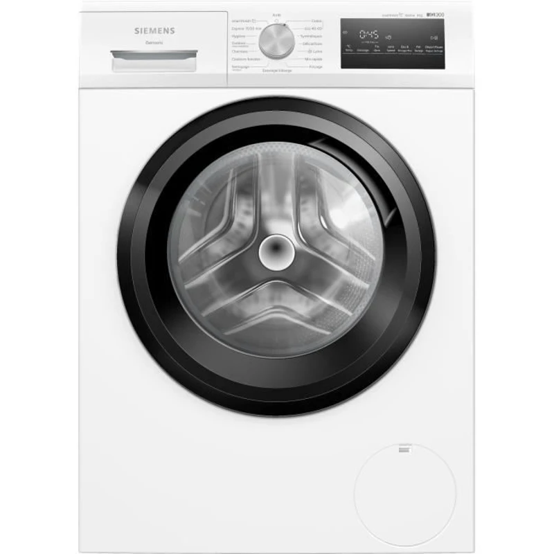Lave-linge hublot SIEMENS WM14N248FR iQ300 - 8 kg - Induction - L60cm - 1400 trs/min - Classe A - Vapeur- Blanc