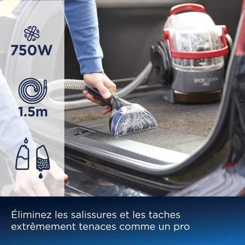 Nettoyeur Détacheur Bissell Spotclean Pro 1558N - Détache, Nettoie et Aspire - Efficace sur tous types de taches
