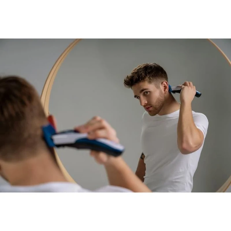 Tondeuse a cheveux - WAHL - COLOR PRO CORDLESS - 3,5 W - 8 sabots - Autonomie : 60 min - Bleu / Gris