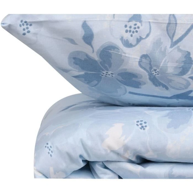 Parure de lit - 1 housse de couette 220 x 240 cm + 2 taies d'oreiller 60 x 60 cm - 100% coton renforcé - Bleu