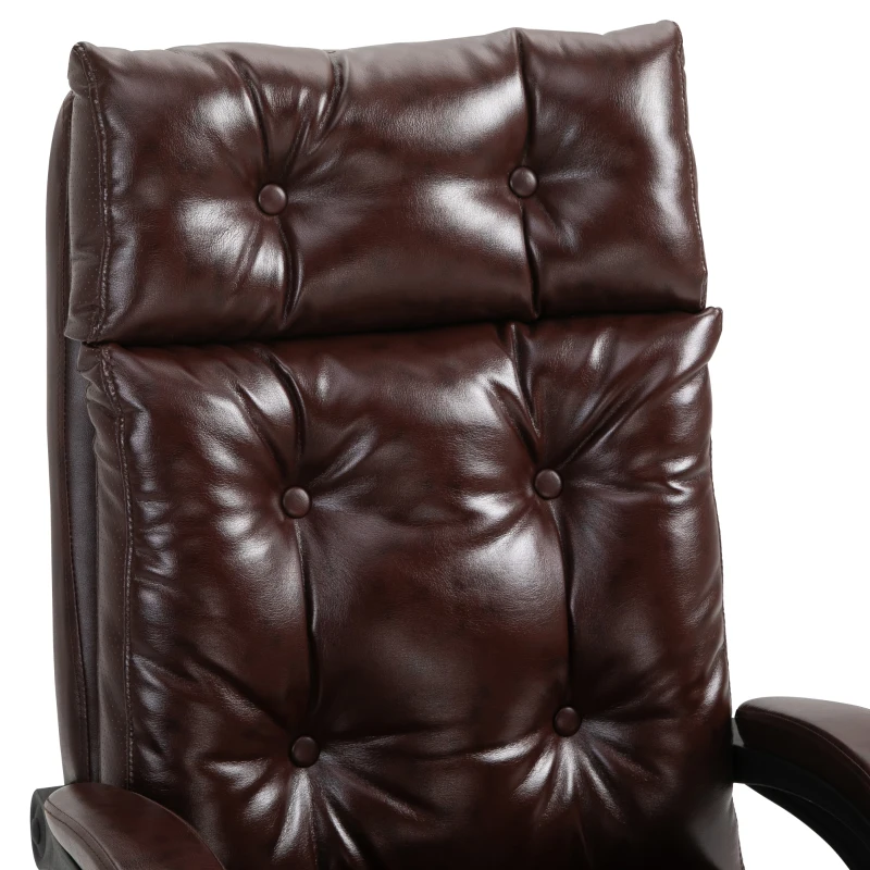 Vinsetto Cadeira Ergonómica de Escritório com Altura Regulável e Apoio de Pés Retrátil Castanho