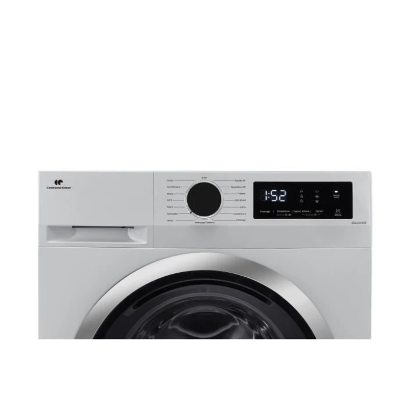Lave-linge hublot CONTINENTAL EDISON CELL1214ISS -12kg - Largeur 60 cm - Classe A - 1400 trs/min - moteur induction - silver