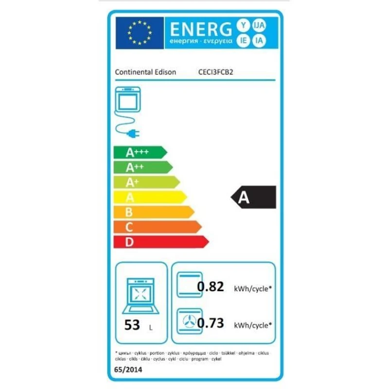 Cuisiniere a induction - CONTINENTAL EDISON - CECI3FCB2 - 4 feux - 50 x 85 x 60 cm - Noir