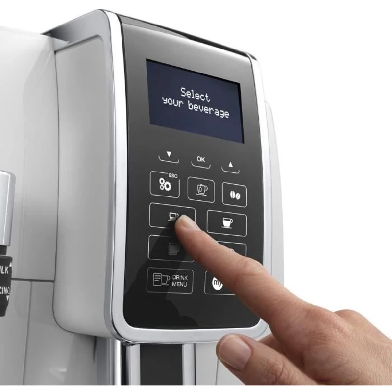 Machine expresso automatique avec broyeur - DELONGHI Dinamica ECAM350.35.W - Buse vapeur - 15 bar - Machine a café grains - Blanc