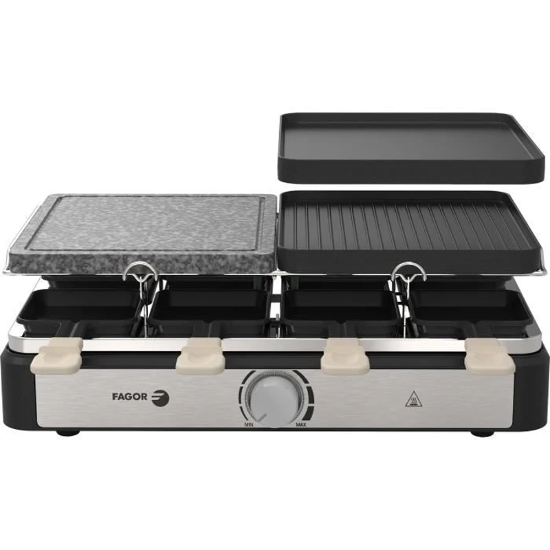 Appareil a raclette FAGOR - FGRG8 - Pierre de cuisson - Jusqu'a 8 personnes - Thermostat réglable - 1400W