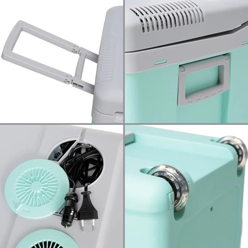 Glaciere thermoélectrique INCASA 40L - Alimentation 12/220V - Vert - Idéale pour l'été en voiture