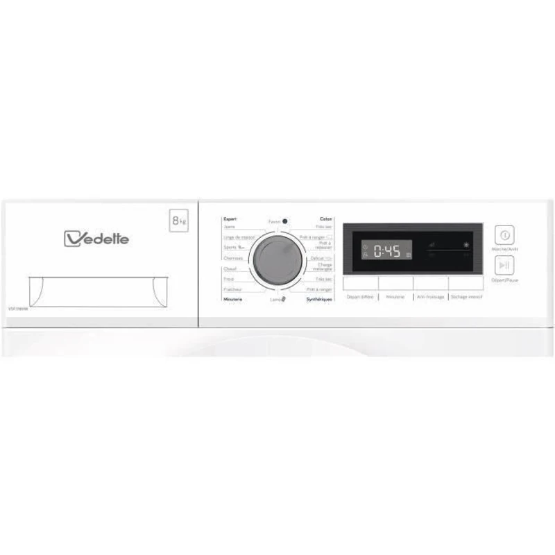 Seche-linge pompe a chaleur VEDETTE VSF318HW - 8 kg - L60cm - Blanc