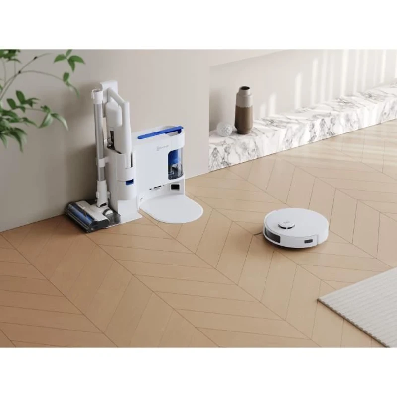 ECOVACS DEEBOT N20 COMBO - Aspirateur Robot + Balai avec Station - Double vidange automatique - Puissance 10 k Pa