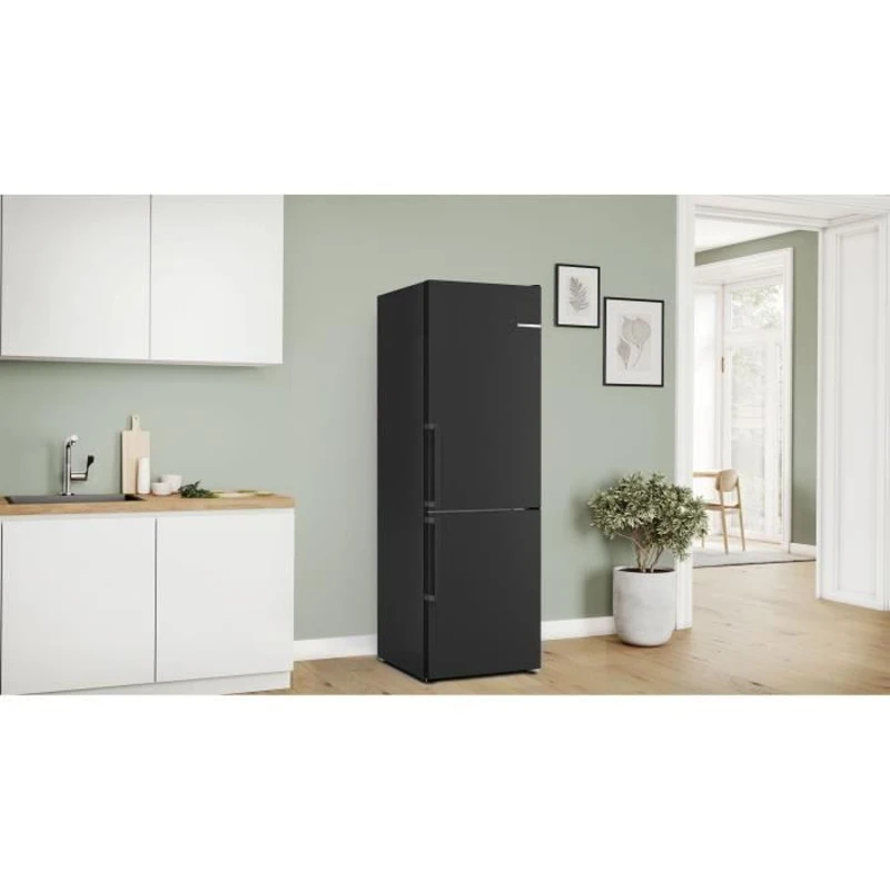 Réfrigérateur combiné - BOSCH - KGN36VXCT - Classe C - 321 L - 186 x 60 x 66,50 cm - Acier brossé noir