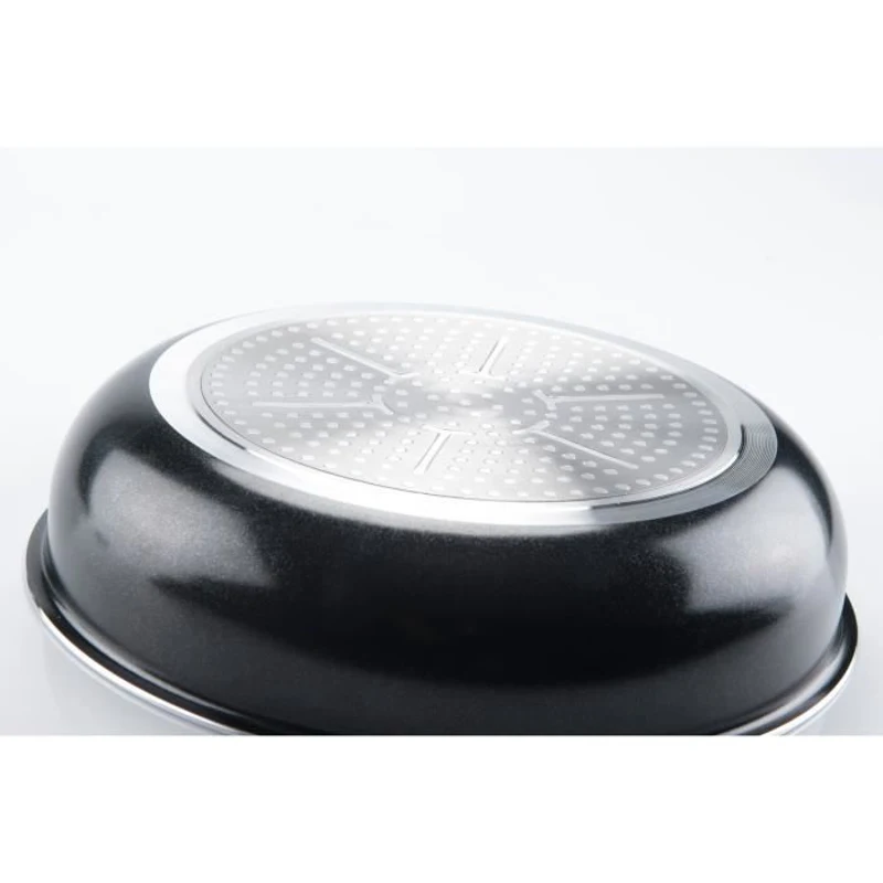 Set de 3 poeles - ARTHUR MARTIN - AM130 - noir - Tous feux dont induction - 20/24/28 cm + 1 poignée - Aluminium