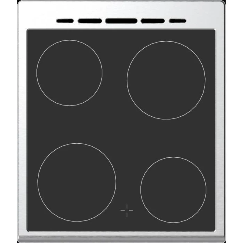 Cuisiniere vitrocéramique CONTINENTAL EDISON CECV50FCS - 4 feux - L49.5 x H82.7 xP58 cm- Silver