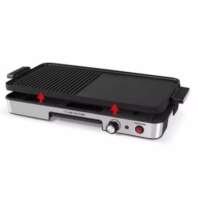 Plancha - RIVIERA & BAR - QPL365 - 1900 W Power zone - 4 a 6 personnes - 50,5 x 25,5 cm - Inox