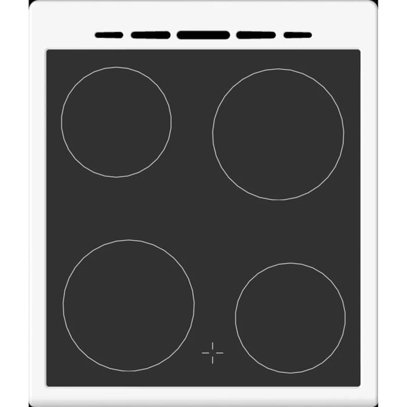 Cuisiniere vitrocéramique CONTINENTAL EDISON CECV50FCW - 4 feux - L49.5 x H82.7 xP58 cm - Blanc