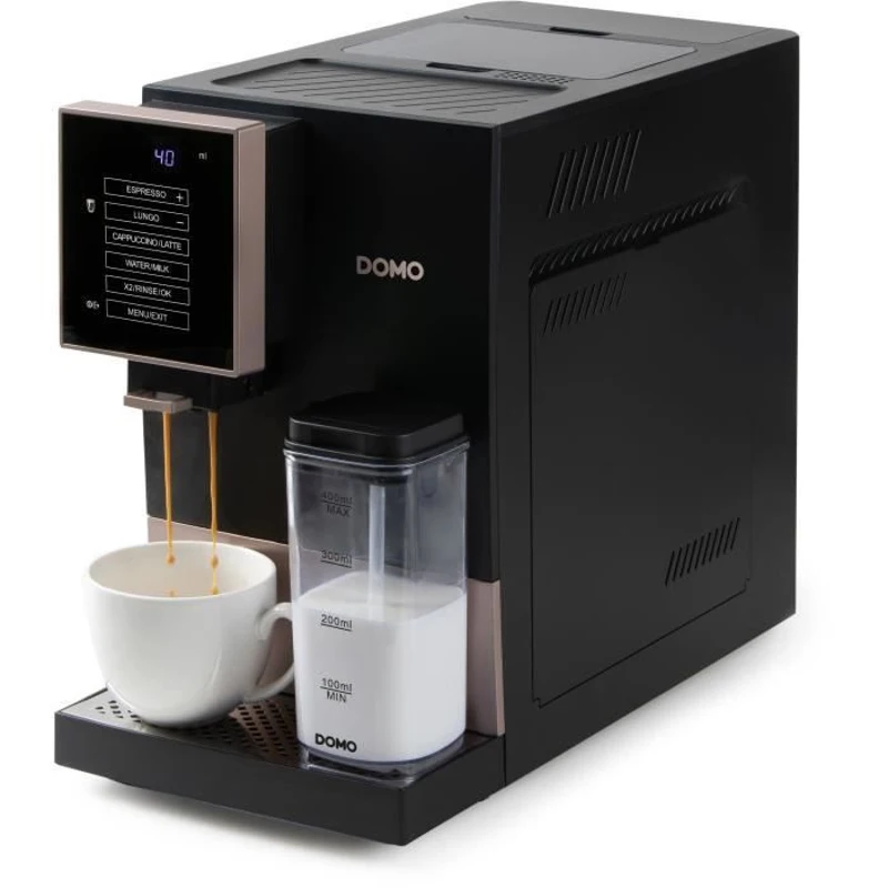 Machine a expresso automatique avec broyeur - DOMO - DO743K - 1350 W - 19 bar - 125 g café - Noir