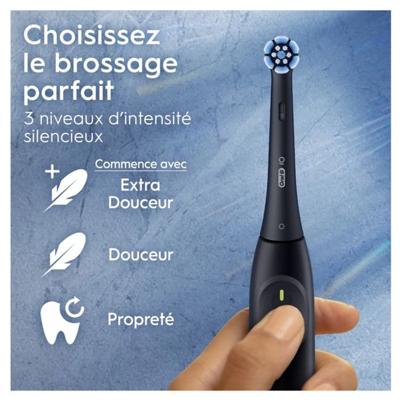 Brosse a dents électrique - ORAL-B - iO2 - Noir - 3 modes de brossage - Minuteur 2 minutes