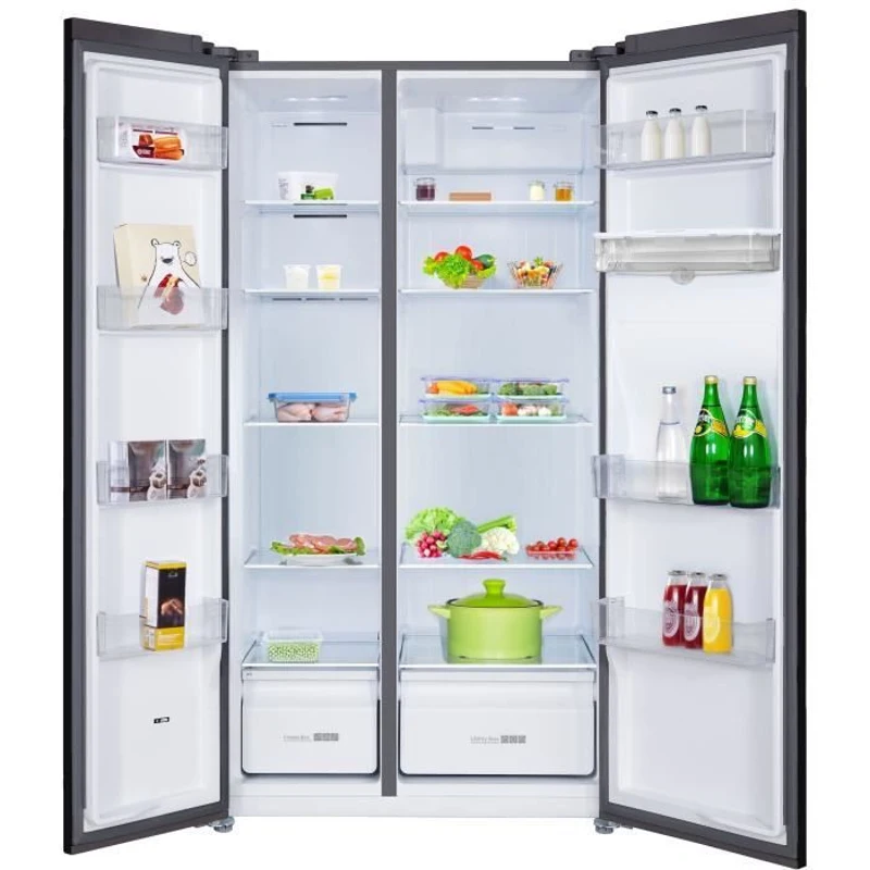 Réfrigérateur américain - CONTINENTAL EDISON - CERA505NFBD - 503 L - Total No Frost (Sans givre) - Classe D - L92 x H177 cm - Noir