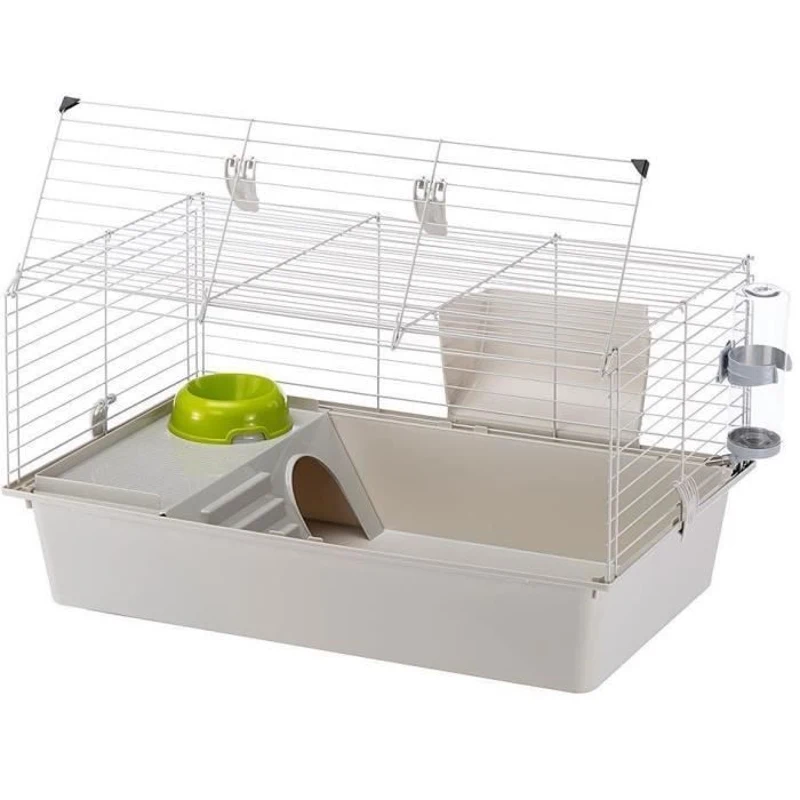 Cage pour rongeurs - Hamster  77 x 48 x 42 cm - FERPLAST - CAVIE 80X1 - 77 x 48 x 42 cm - Gris clair