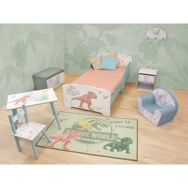 Tapis Dinosaure - FUN HOUSE - Jurassic World - 120x80 cm - Multicolore - Lavable en surface