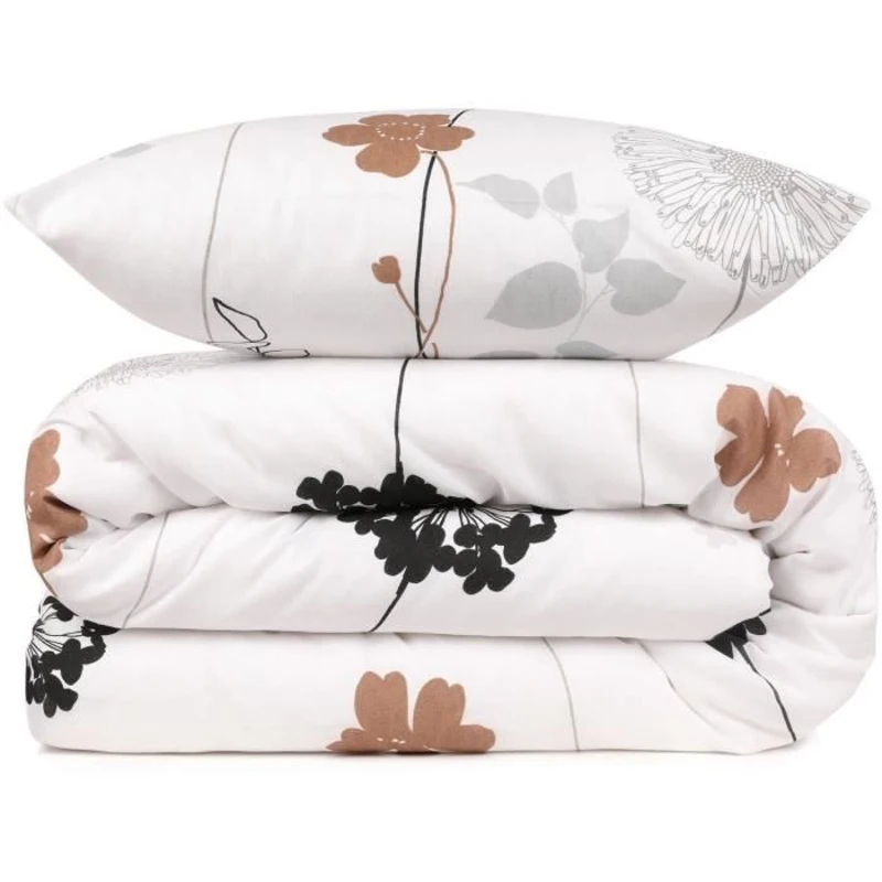 Parure de lit - 1 housse de couette 220 x 240 cm + 2 taies d'oreiller 60 x 60 cm - 65% coton, 35% polyester - Blanc