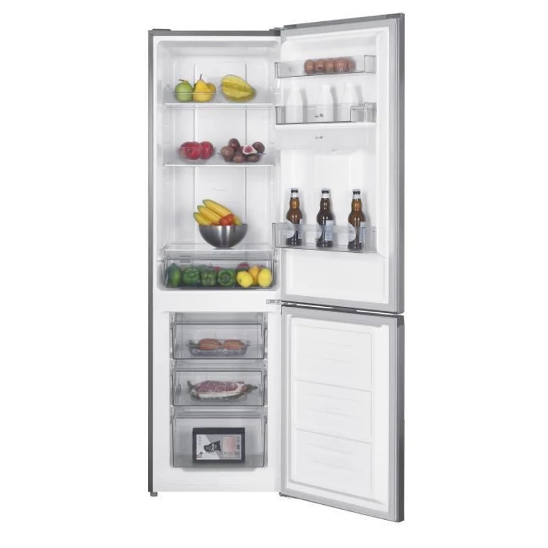 Réfrigérateur congélateur bas CONTINENTAL EDISON - 251L -Total No Frost(Sans givre) - Inox - L 55 cm x H 180 cm